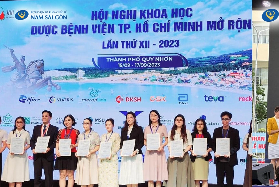 KHOA DƯỢC BỆNH VIỆN ĐKQT NAM SÀI GÒN THAM GIA BÁO CÁO TẠI HỘI NGHỊ KHOA HỌC DƯỢC BỆNH VIỆN TP.HCM MỞ RỘNG LẦN THỨ 12 NĂM 2023
