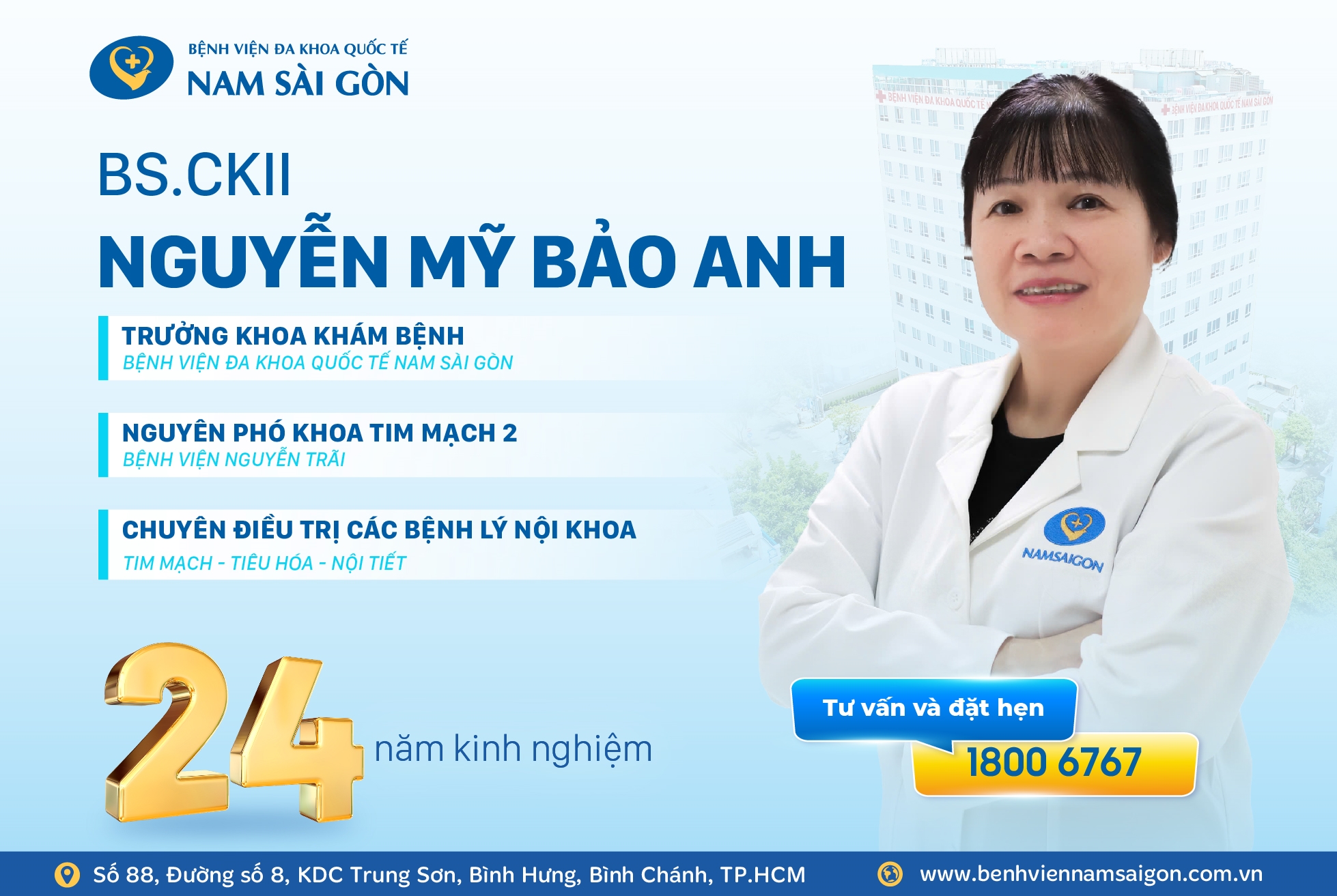 CÙNG BS.CKII NGUYỄN MỸ BẢO ANH ĐIỀU TRỊ TOÀN DIỆN CÁC BỆNH LÝ TIM MẠCH VÀ NỘI KHOA