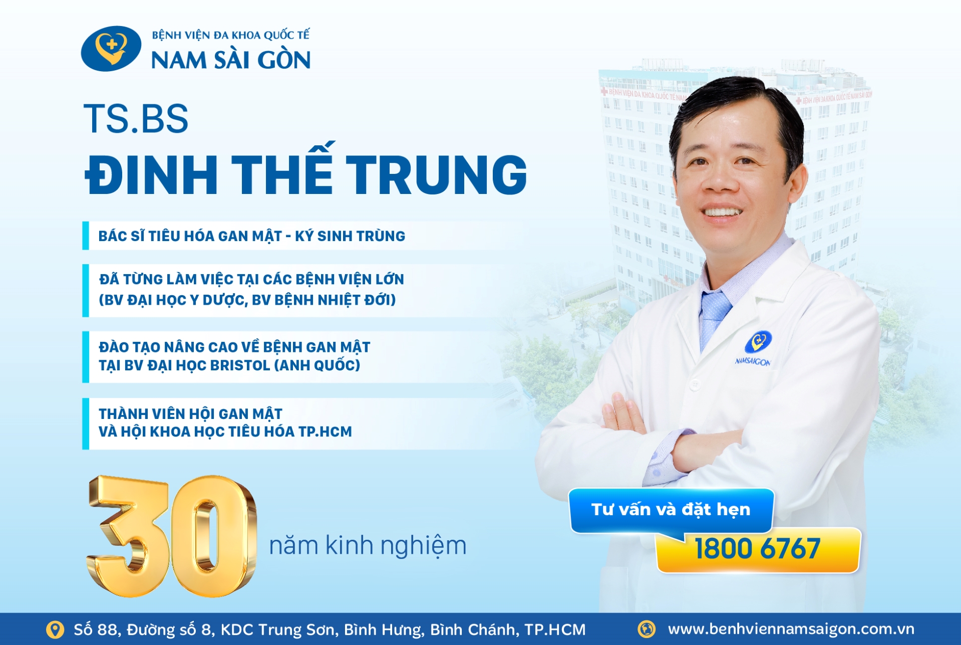 KHÁM VÀ ĐIỀU TRỊ CÁC BỆNH LÝ GAN – BỆNH KÝ SINH TRÙNG VỚI CHUYÊN GIA TS.BS ĐINH THẾ TRUNG