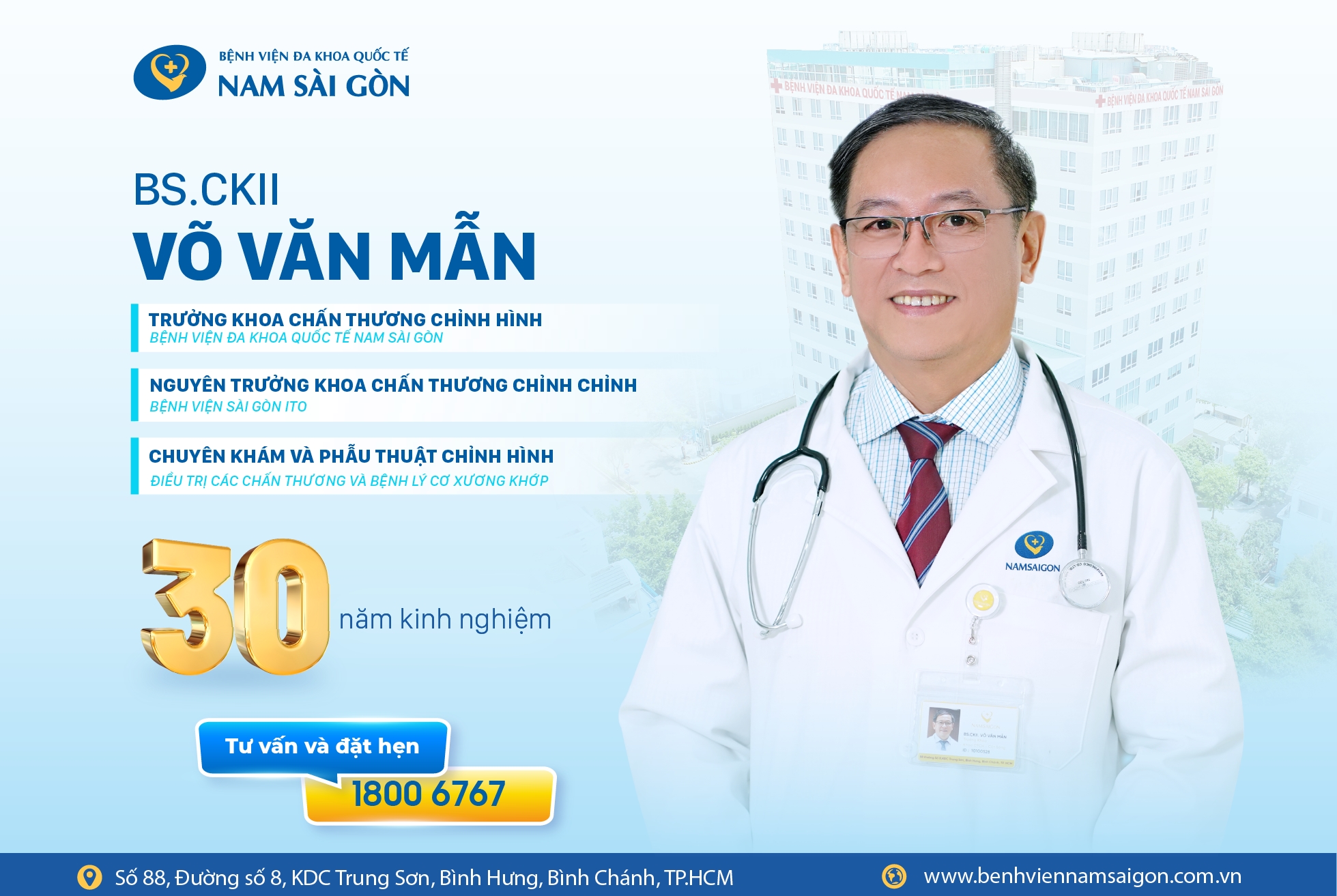 BS.CKII VÕ VĂN MẪN – CHUYÊN GIA HÀNG ĐẦU HƠN 30 NĂM KINH NGHIỆM ĐIỀU TRỊ BỆNH LÝ CƠ XƯƠNG KHỚP VÀ CHẤN THƯƠNG CHỈNH HÌNH