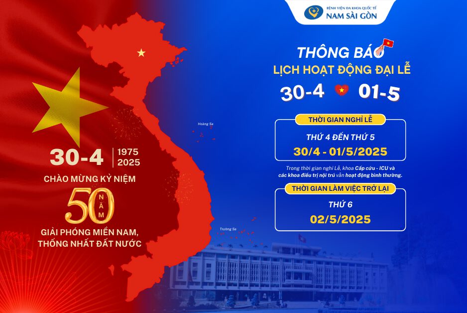 THÔNG BÁO LỊCH HOẠT ĐỘNG ĐẠI LỄ 30/4 – 01/5 – 2025
