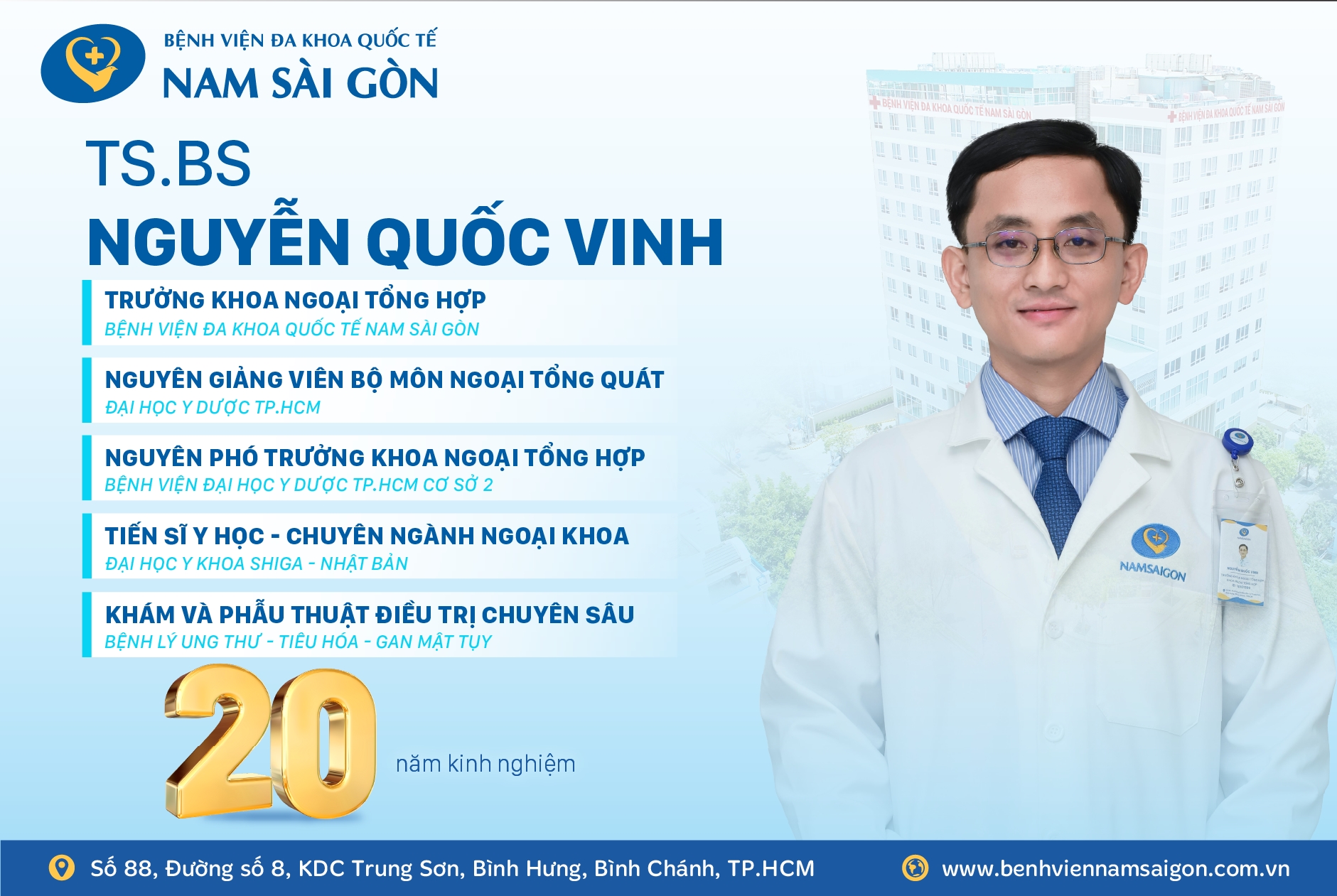 TIẾN SĨ BÁC SĨ NGUYỄN QUỐC VINH – CHUYÊN GIA NGOẠI KHOA HÀNG ĐẦU VỀ TIÊU HÓA – GAN MẬT TỤY