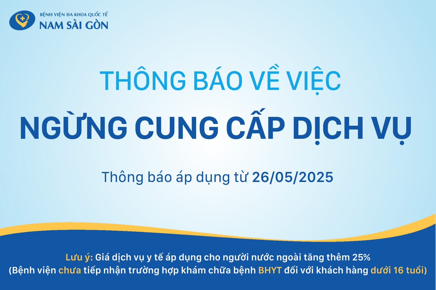 THÔNG BÁO VỀ VIỆC NGỪNG CUNG CẤP DỊCH VỤ 26-05-2025