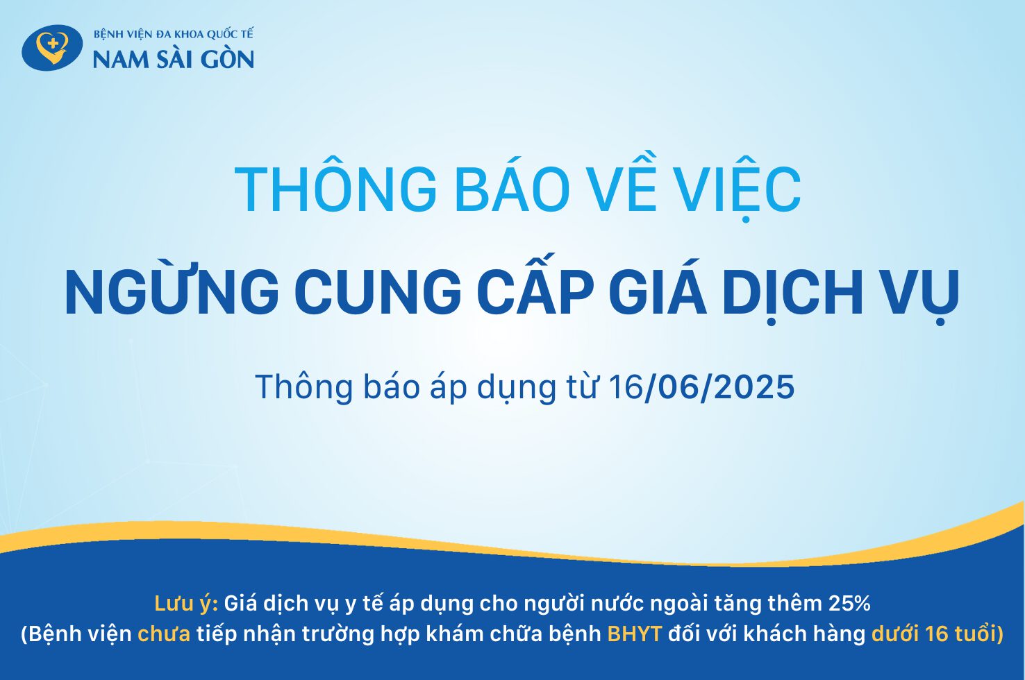 THÔNG BÁO VỀ VIỆC NGỪNG CUNG CẤP GIÁ DỊCH VỤ TỪ 16-06-2025