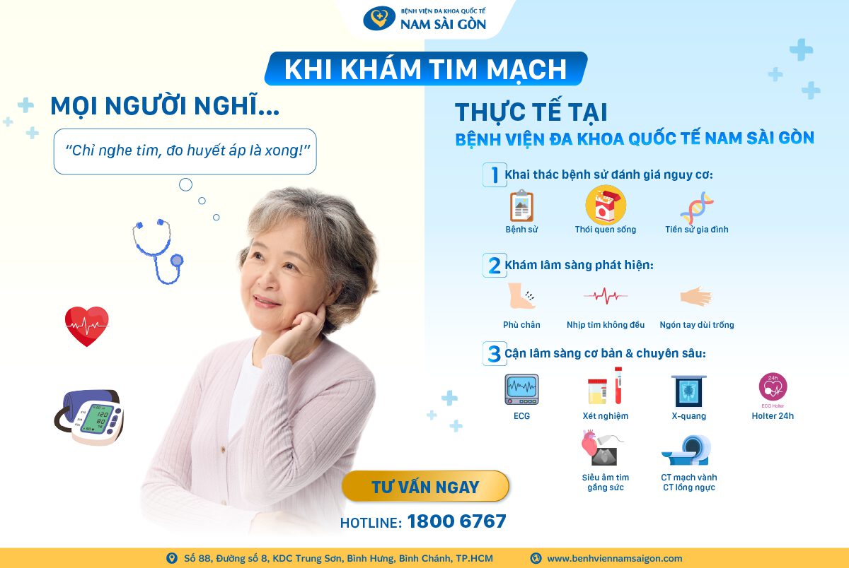 KHÁM TIM MẠCH BAO GỒM NHỮNG GÌ?