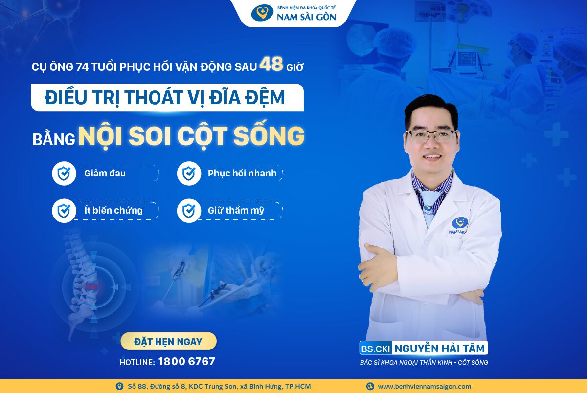 ĐIỀU TRỊ THOÁT VỊ ĐĨA ĐỆM BẰNG NỘI SOI: CỤ ÔNG 74 TUỔI PHỤC HỒI SAU 48 GIỜ