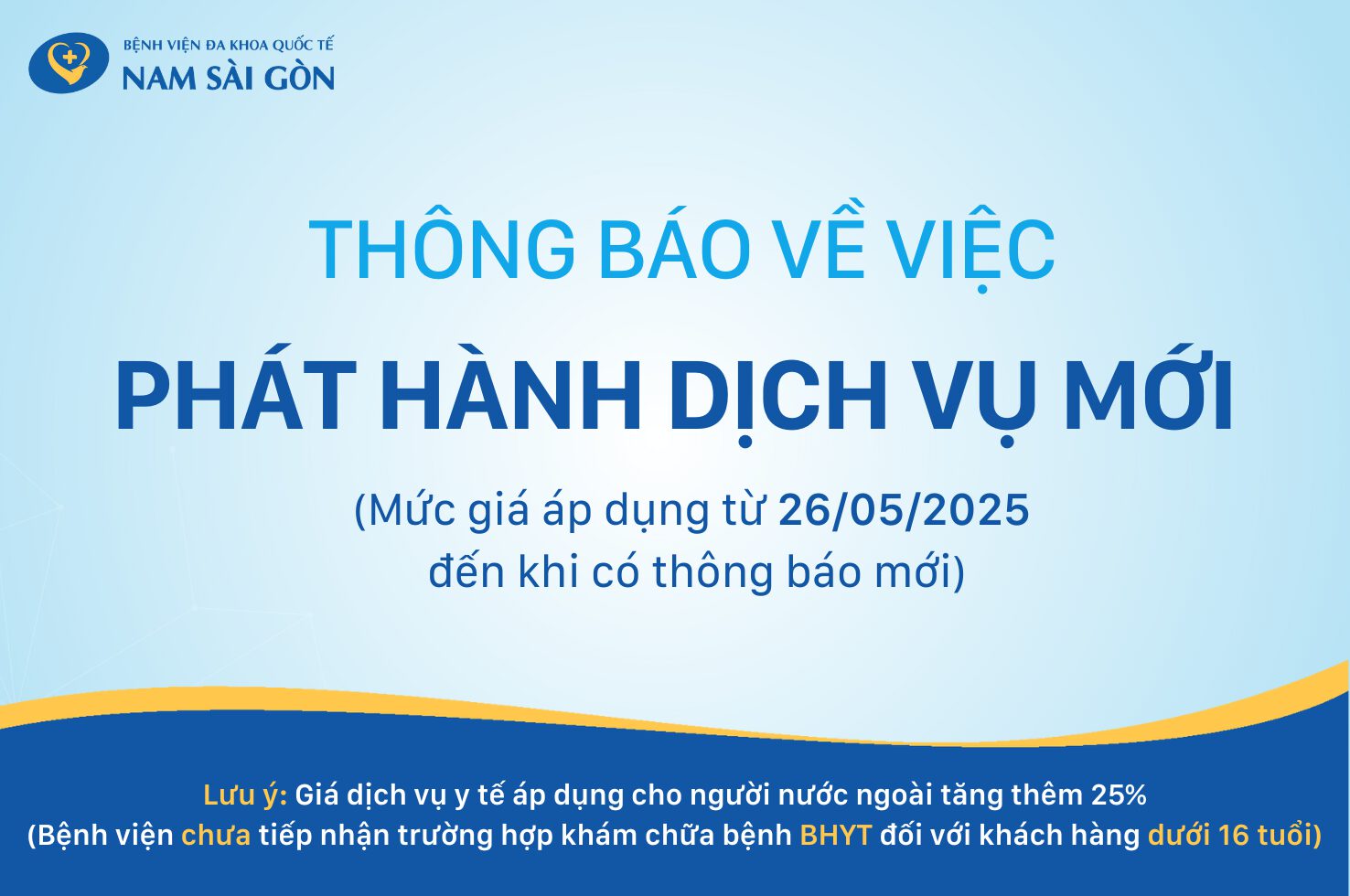 THÔNG BÁO VỀ VIỆC PHÁT HÀNH DỊCH VỤ MỚI 26-05-2025