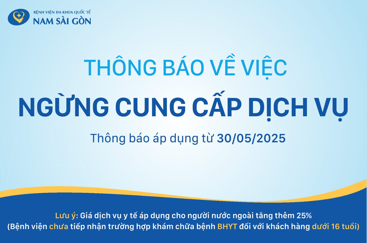 THÔNG BÁO VỀ VIỆC NGỪNG CUNG CẤP DỊCH VỤ 30-05-2025